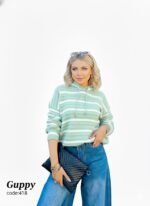 بلوفر مقلم بالعرض كابيتشوه شداد في الكم - Image 2