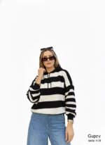 بلوفر مقلم بالعرض كابتشو - Image 4