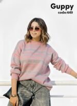 بلوفر ساده مقلم اوفر سايز - Image 7