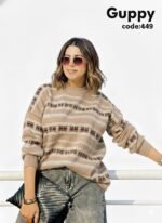 بلوفر ساده مقلم اوفر سايز - Image 6